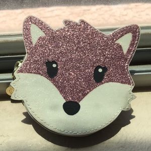 Sparkly Rose Gold Fox Coin Purse